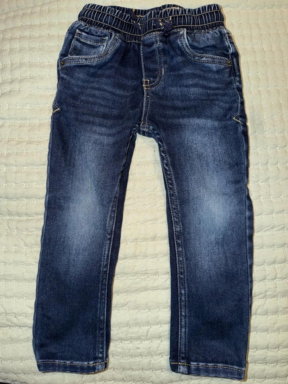 Cat & Jack Boys Elastic Waist Dark Blue Jeans
